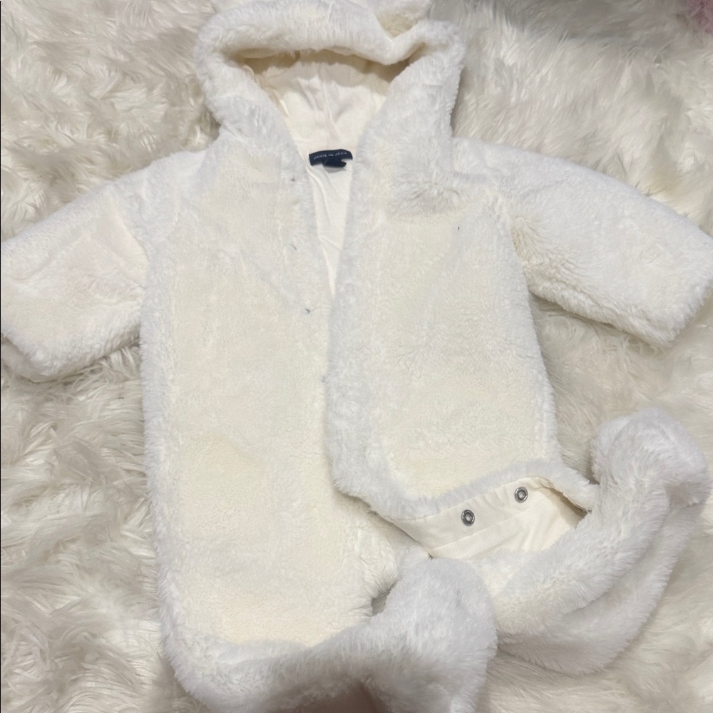 Janie and Jack White Fleece Baby Jacket